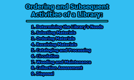 Ordering and Subsequent Activities of a Library