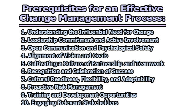 Prerequisites for an Effective Change Management Process