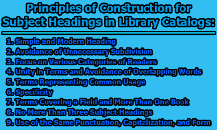 Principles of Construction for Subject Headings in Library Catalogs