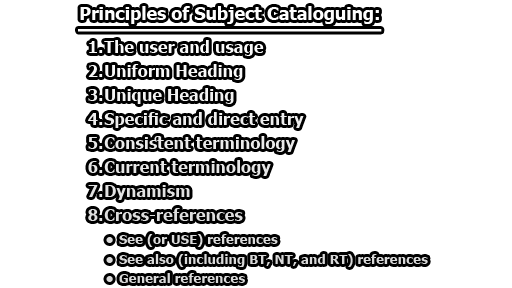 Principles of Subject Cataloguing - Subject Cataloguing | Definitions and Principles of Subject Cataloguing
