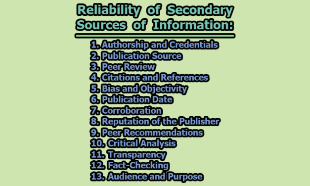 Secondary Sources of Information: Importance, Reliability, Advantages and Disadvantages