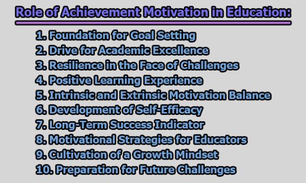 Role of Achievement Motivation in Education