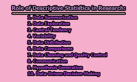 Role of Descriptive Statistics in Research