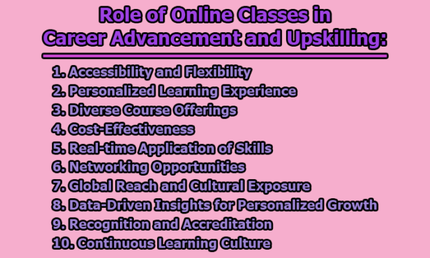 Role of Online Classes in Career Advancement and Upskilling