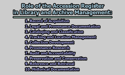 Role of the Accession Register in Library and Archive Management