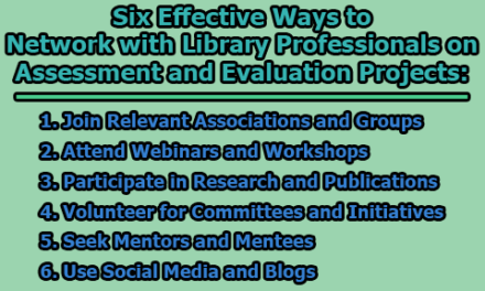 Six Effective Ways to Network with Library Professionals on Assessment and Evaluation Projects