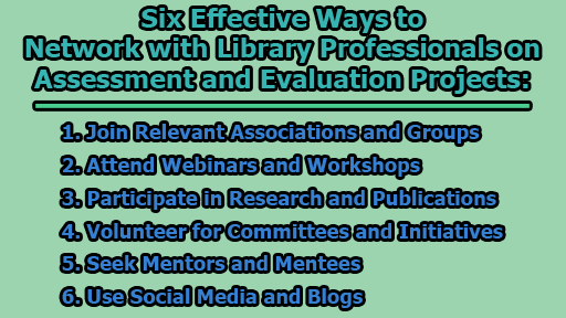 Six Effective Ways to Network with Library Professionals on Assessment and Evaluation Projects