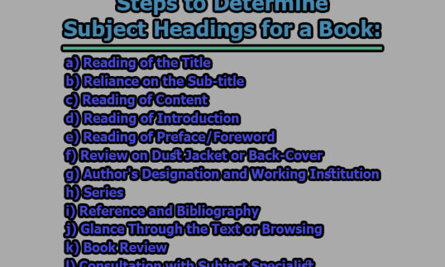 Steps to Determine Subject Headings for a Book