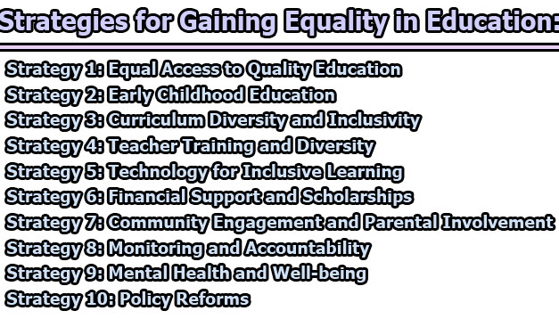 Strategies for Gaining Equality in Education