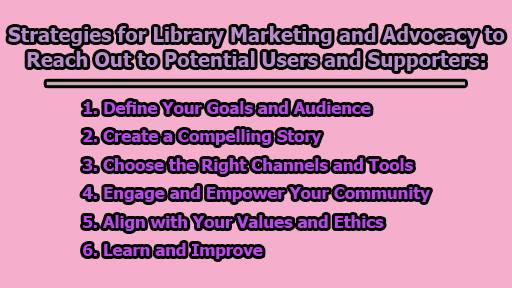 Strategies for Library Marketing and Advocacy to Reach Out to Potential Users and Supporters - Strategies for Library Marketing and Advocacy to Reach Out to Potential Users and Supporters