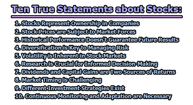 Ten True Statements about Stocks