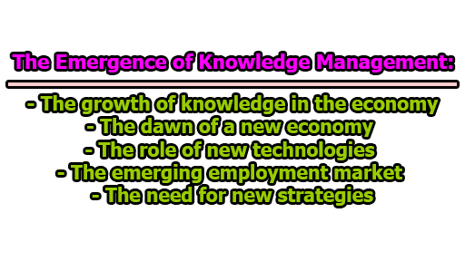 The Emergence of Knowledge Management - The Emergence of Knowledge Management