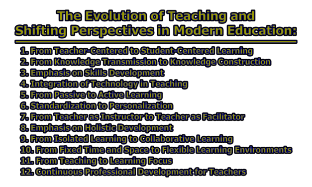 The Evolution of Teaching and Shifting Perspectives in Modern Education