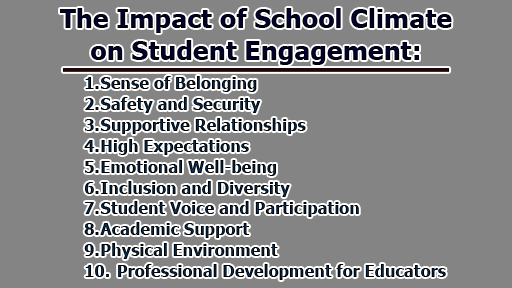 The Impact of School Climate on Student Engagement