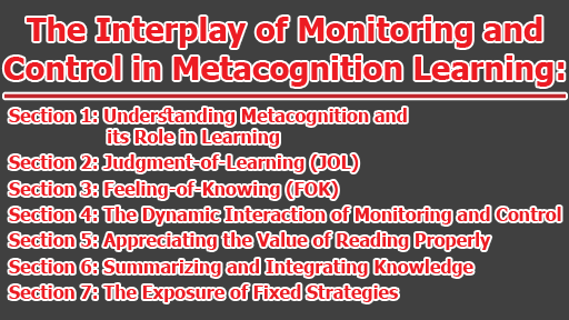 The Interplay of Monitoring and Control in Metacognition Learning