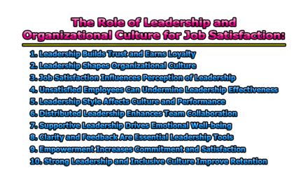 The Role of Leadership and Organizational Culture for Job Satisfaction
