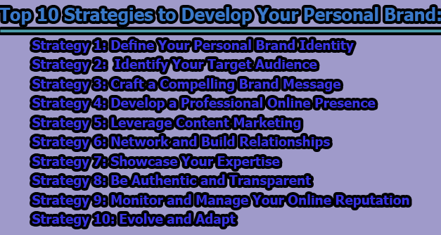 Top 10 Strategies to Develop Your Personal Brand