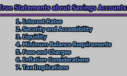 True Statements about Savings Accounts